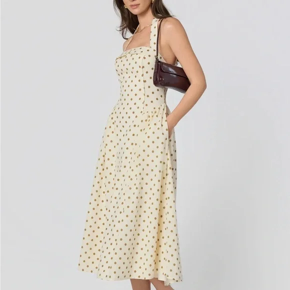 New With Tags NWT ASTR The Label Marianna Halter Midi Dress XS Elegant - Picture 2 of 7